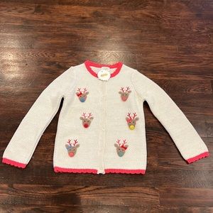 MUD PIE - pink, white/silver thread reindeer sweater - perfect for holiday party